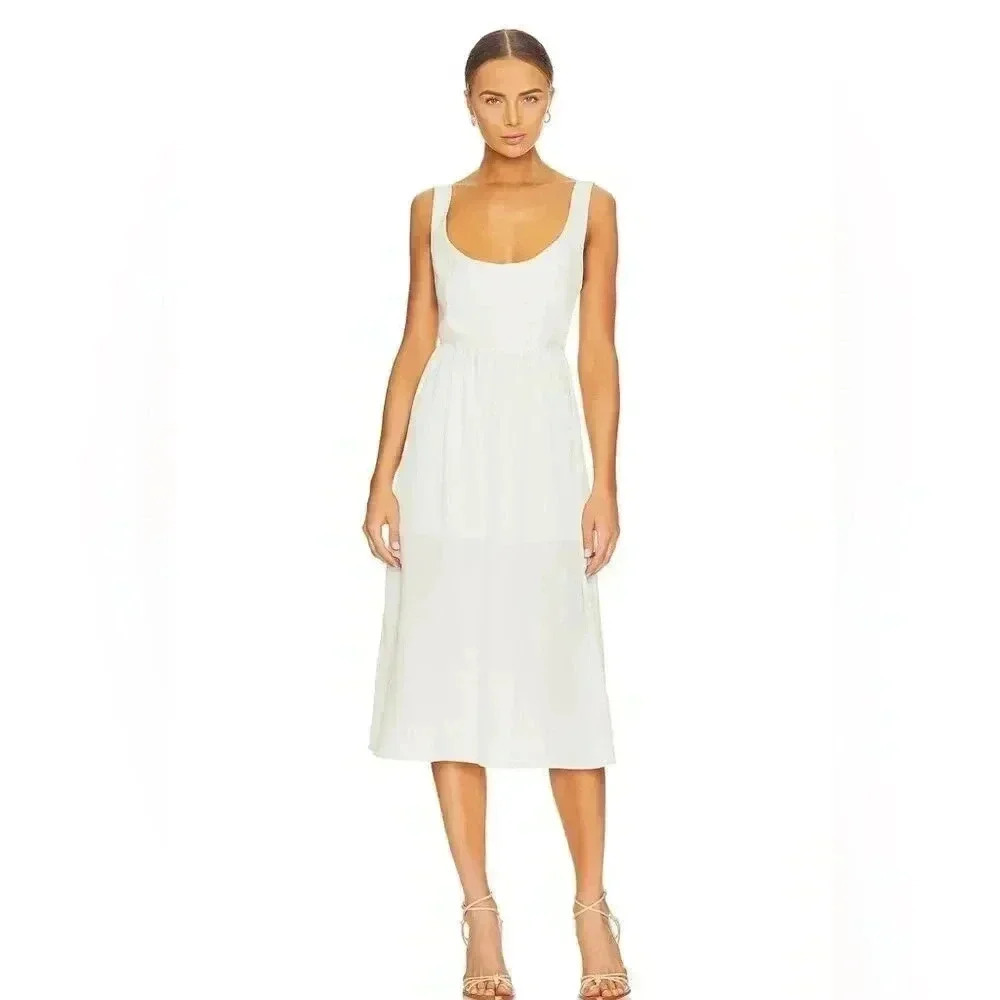 NWT We Wore What Revolve Corset Midi Dress in Whisper White S
